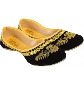 Oxhide Black Velvet  Women Jutti